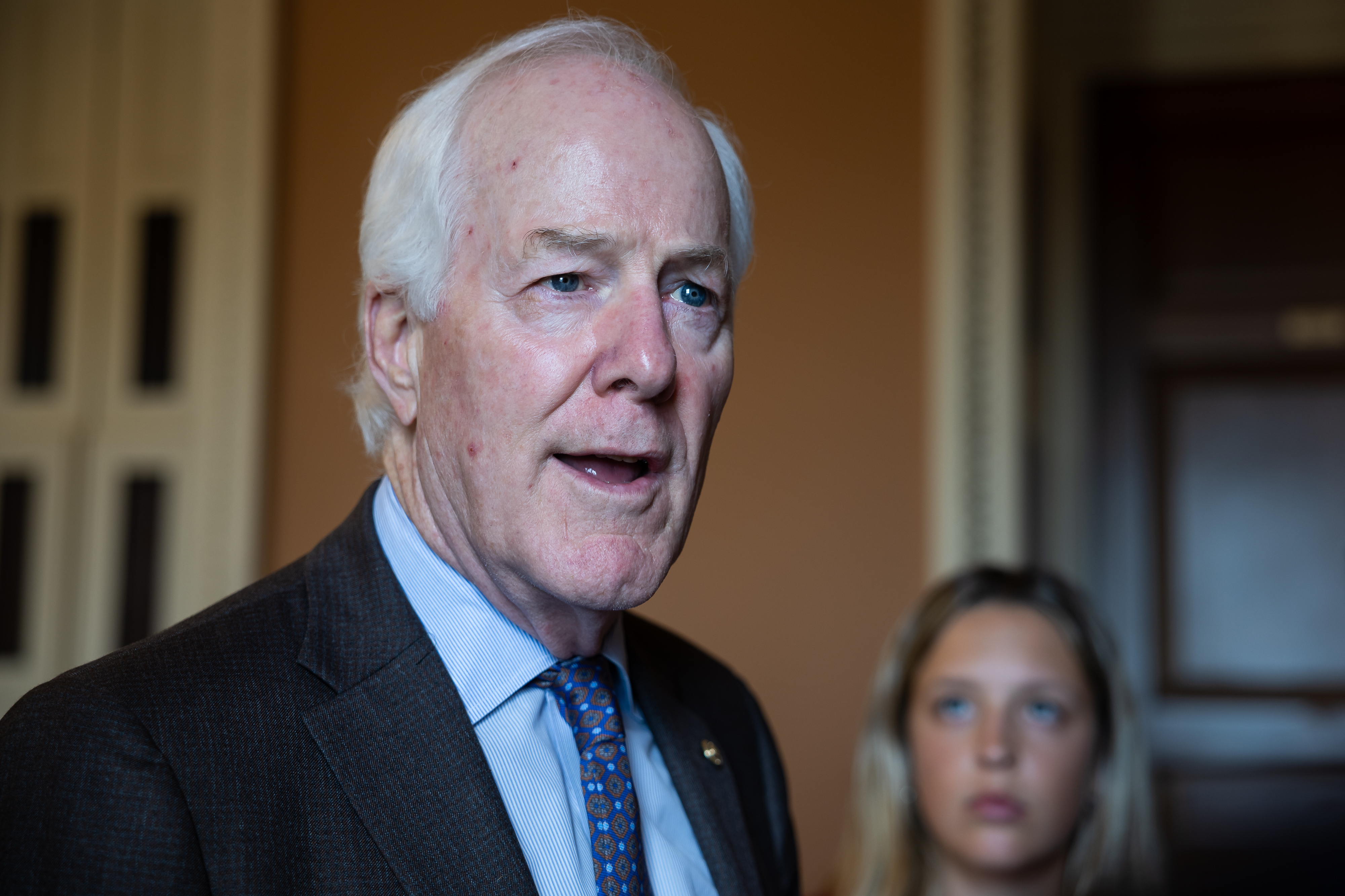 Sen. John Cornyn (R-Texas) speaks with reporters at the U.S. Capitol. Sen. John Cornyn (R-Texas) speaks with reporters at the U.S. Capitol.