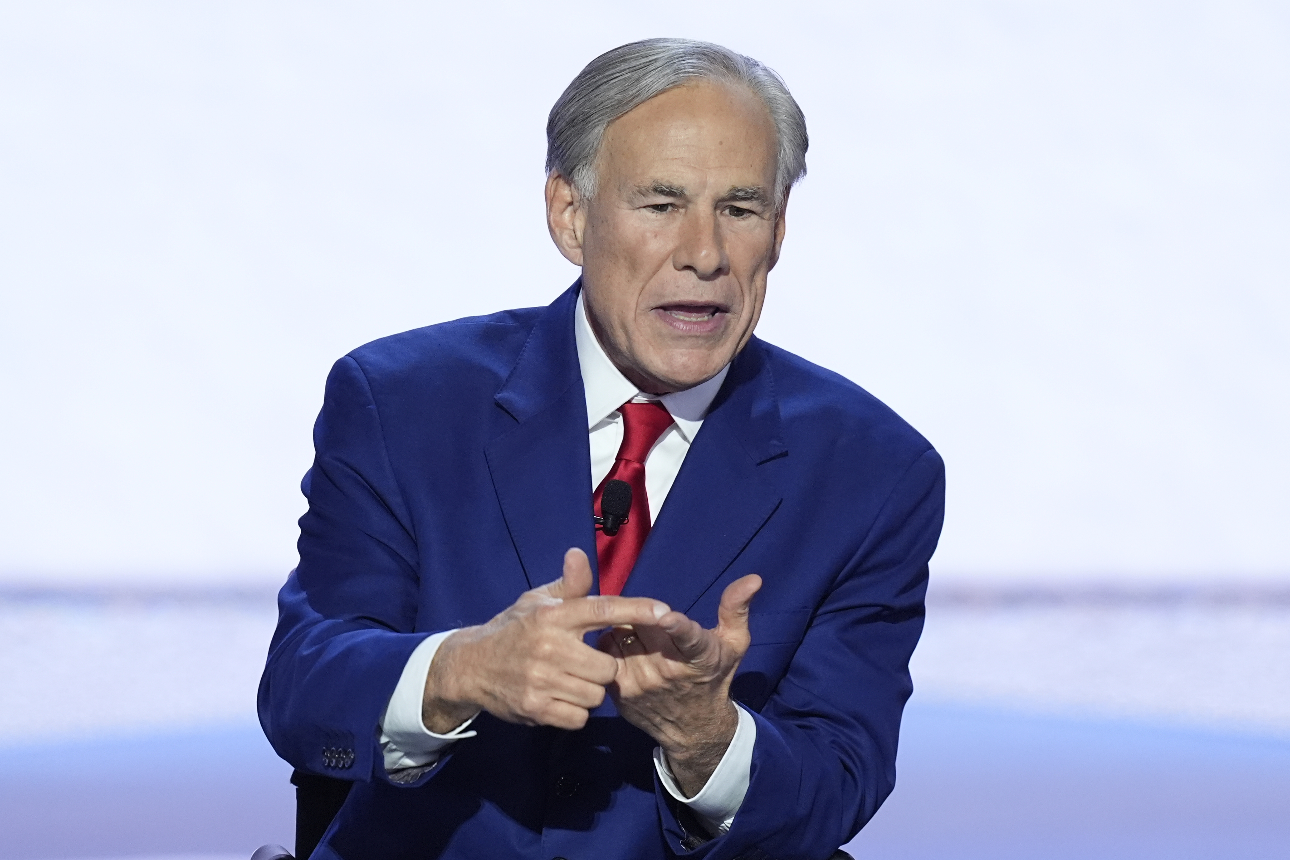 Texas Gov. Greg Abbott (R) speaks. Texas Gov. Greg Abbott (R) speaks.