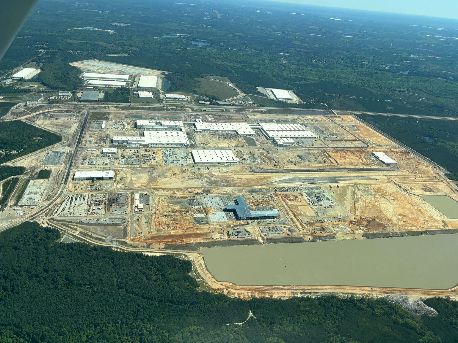 An aerial view of the Hyundai Metaplant construction site. An aerial view of the Hyundai Metaplant construction site.