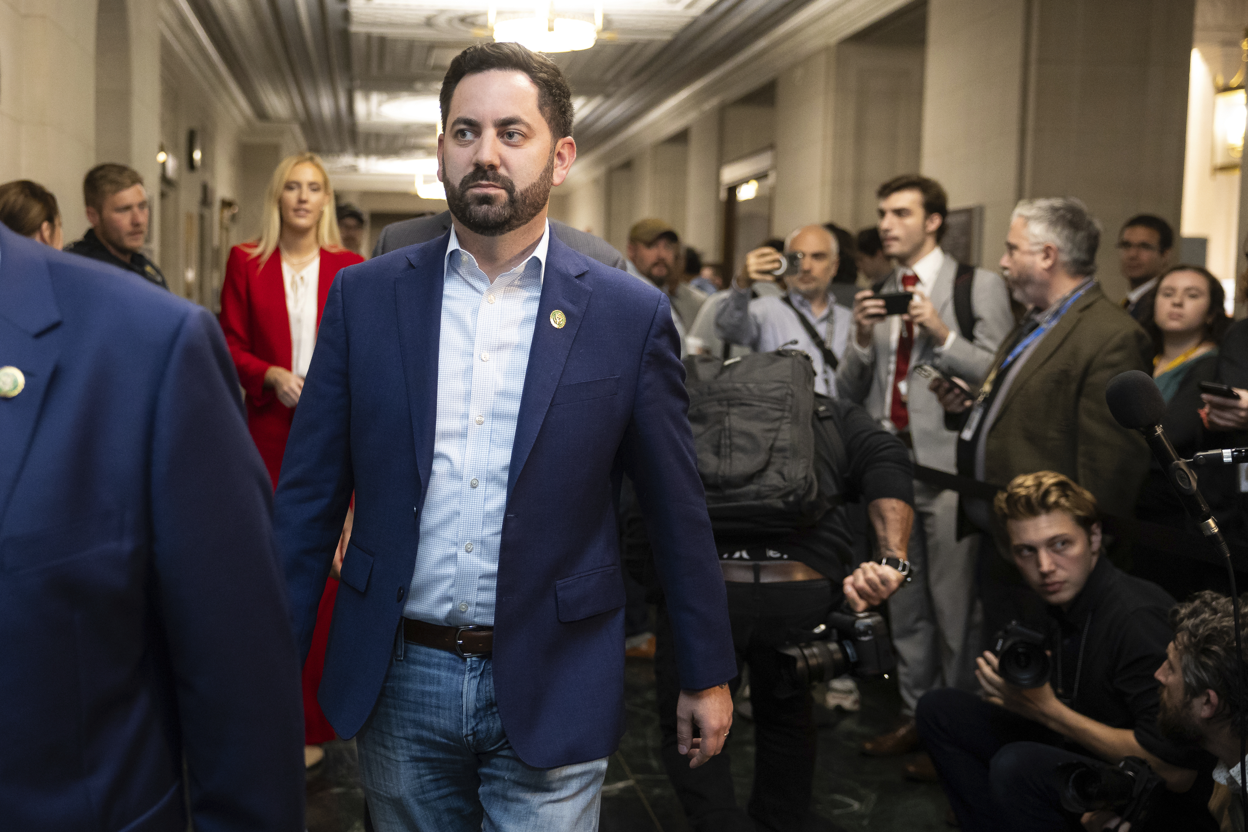 Mike Lawler walks on Capitol Hill. Mike Lawler walks on Capitol Hill.