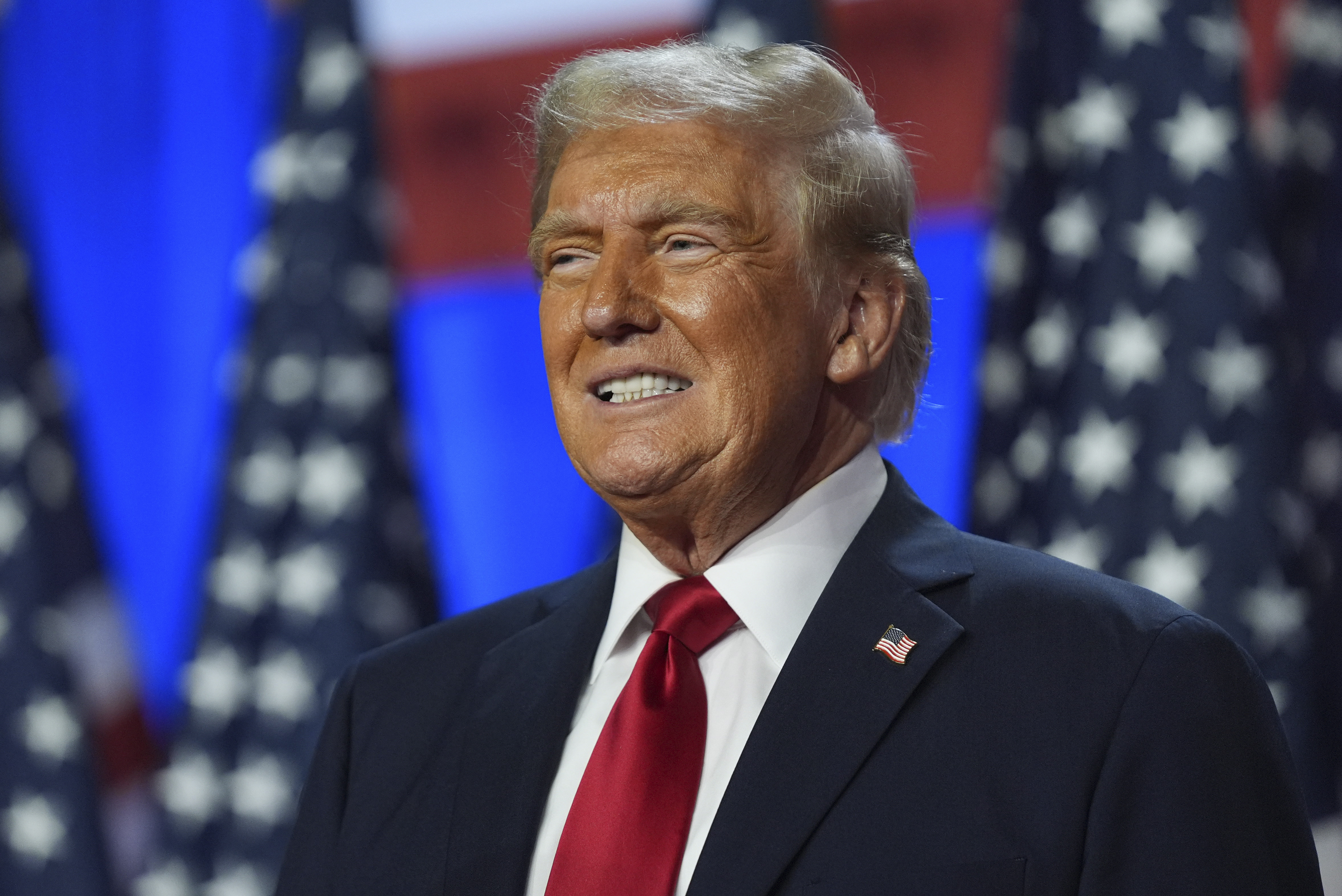 Donald Trump during an election night event. Donald Trump during an election night event.
