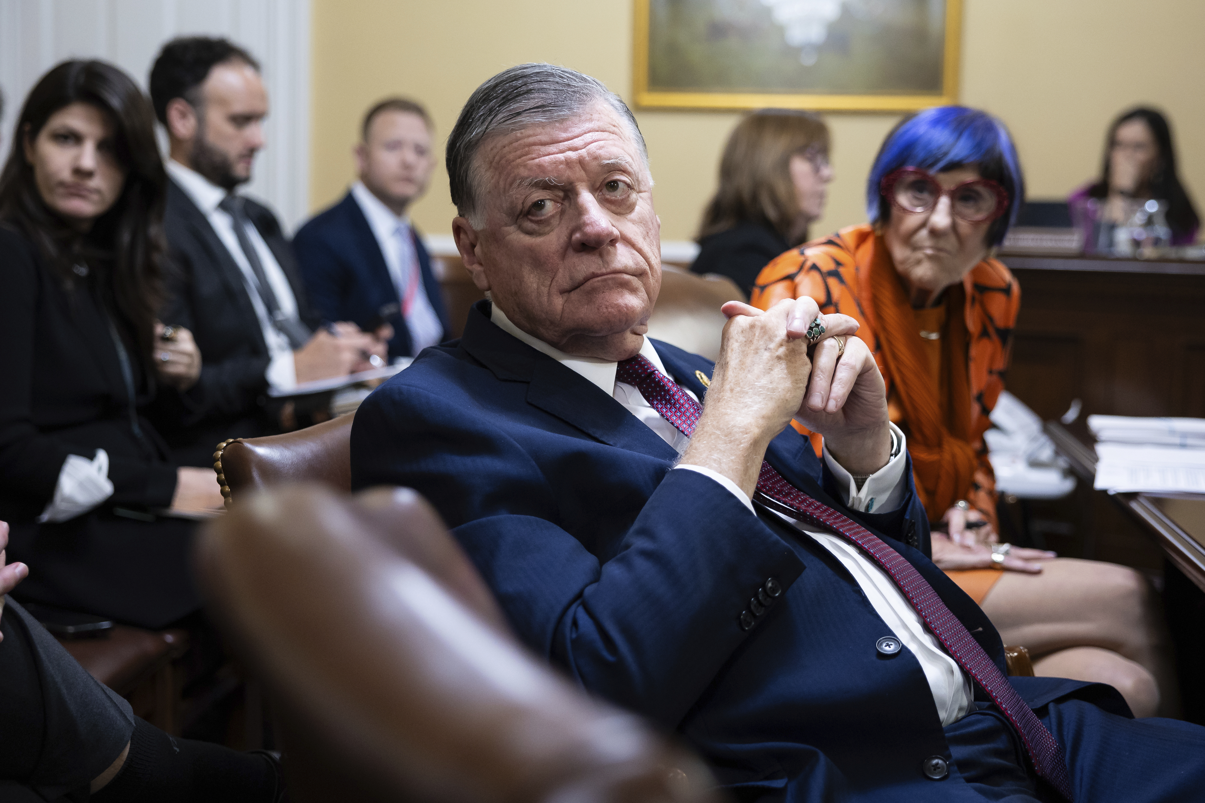 House Appropriations Committee Chair Tom Cole (R-Okla.) and Ranking Member Rosa DeLauro (D-Conn.) testify during a House Rules Committee meeting at the U.S. Capitol. House Appropriations Committee Chair Tom Cole (R-Okla.) and Ranking Member Rosa DeLauro (D-Conn.) testify during a House Rules Committee meeting at the U.S. Capitol.